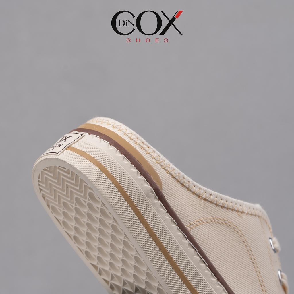 Giày Sục Đạp Gót Mules Vải Sneaker Unisex Tăng Chiều Cao 4cm DINCOX E10 Off/white - 41