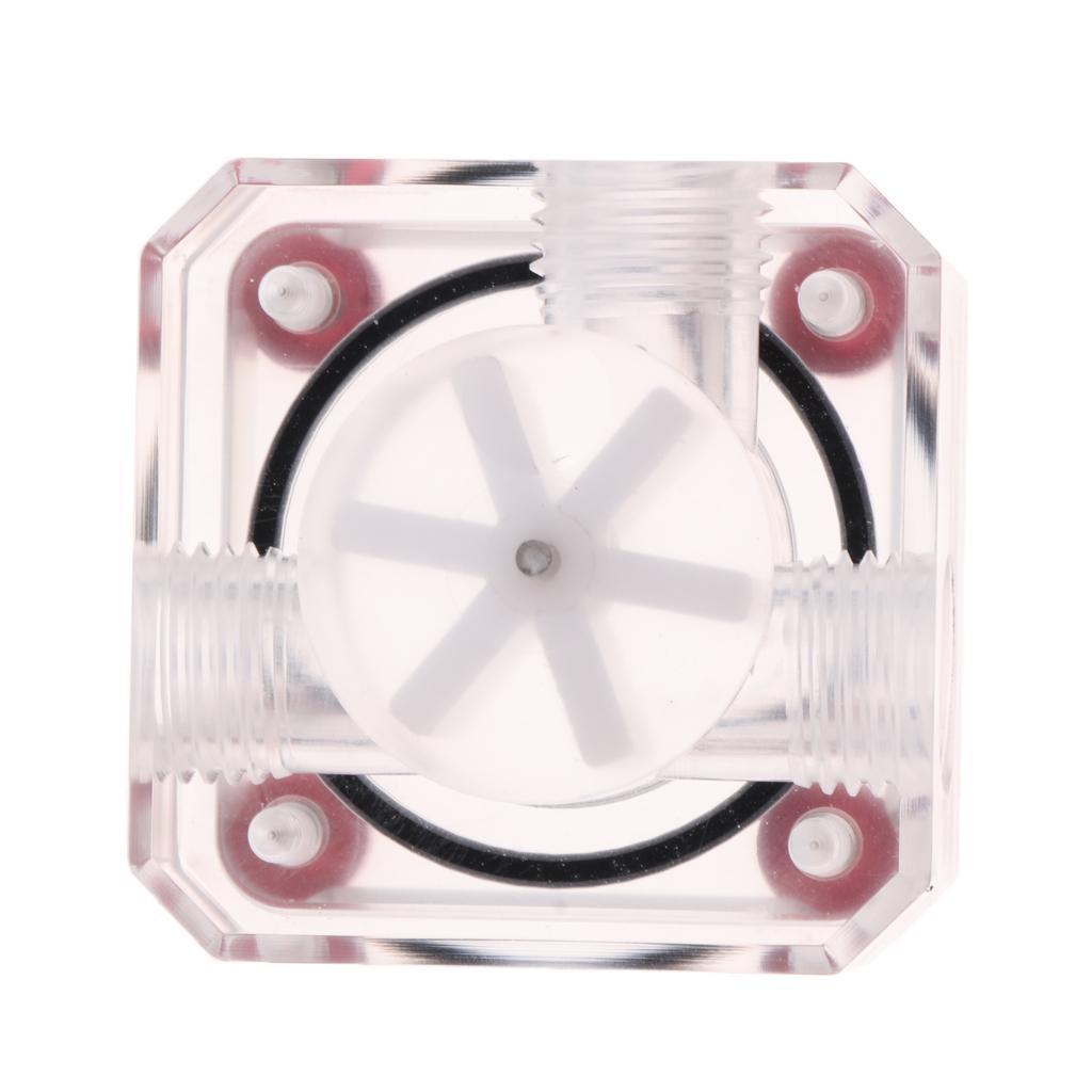 1Piece G1/4 Computer Water Cooling Water Flow Meter Indicator for PC-Clear White