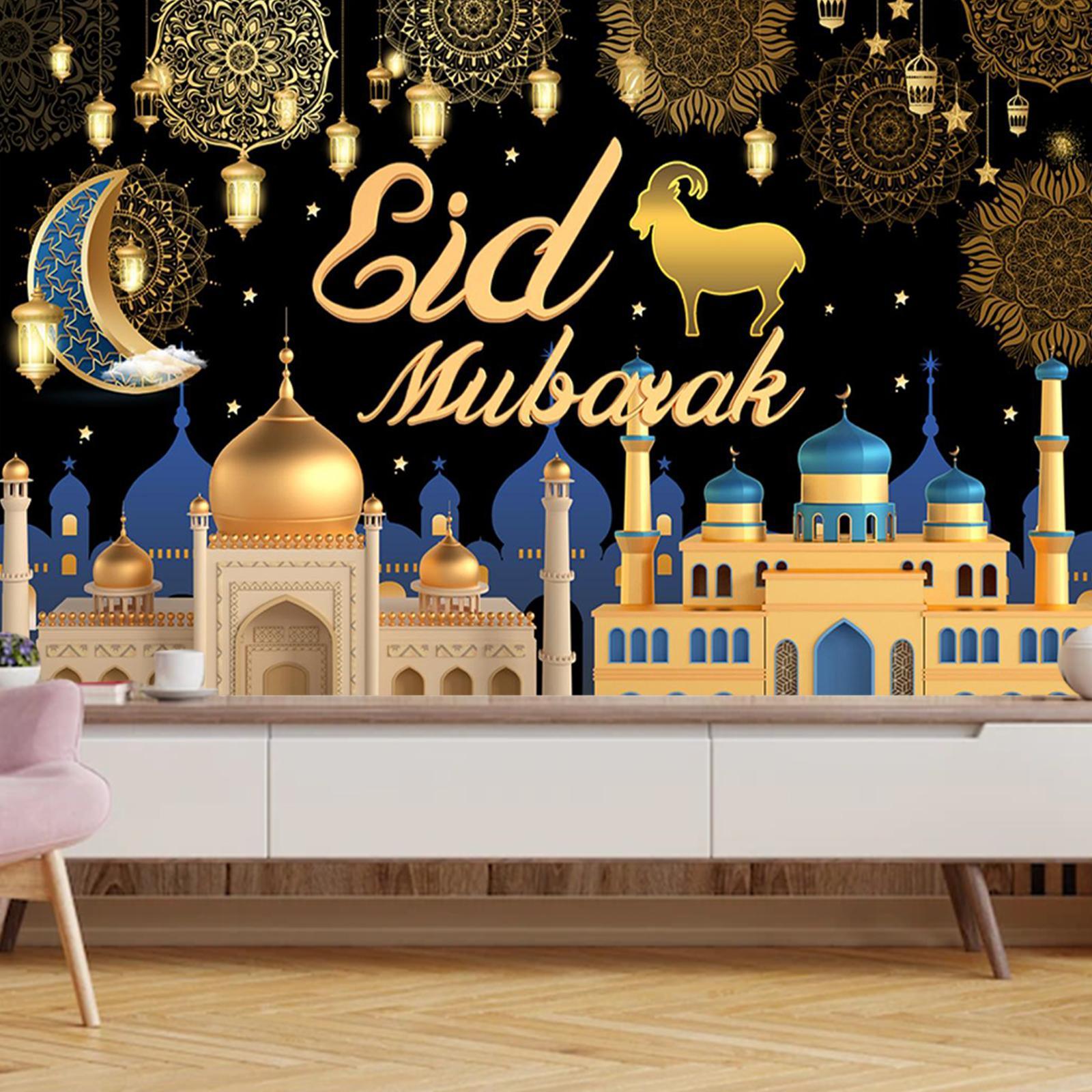 Eid Mubarak Backdrop Banner for Photography Background Wall Party Supplies