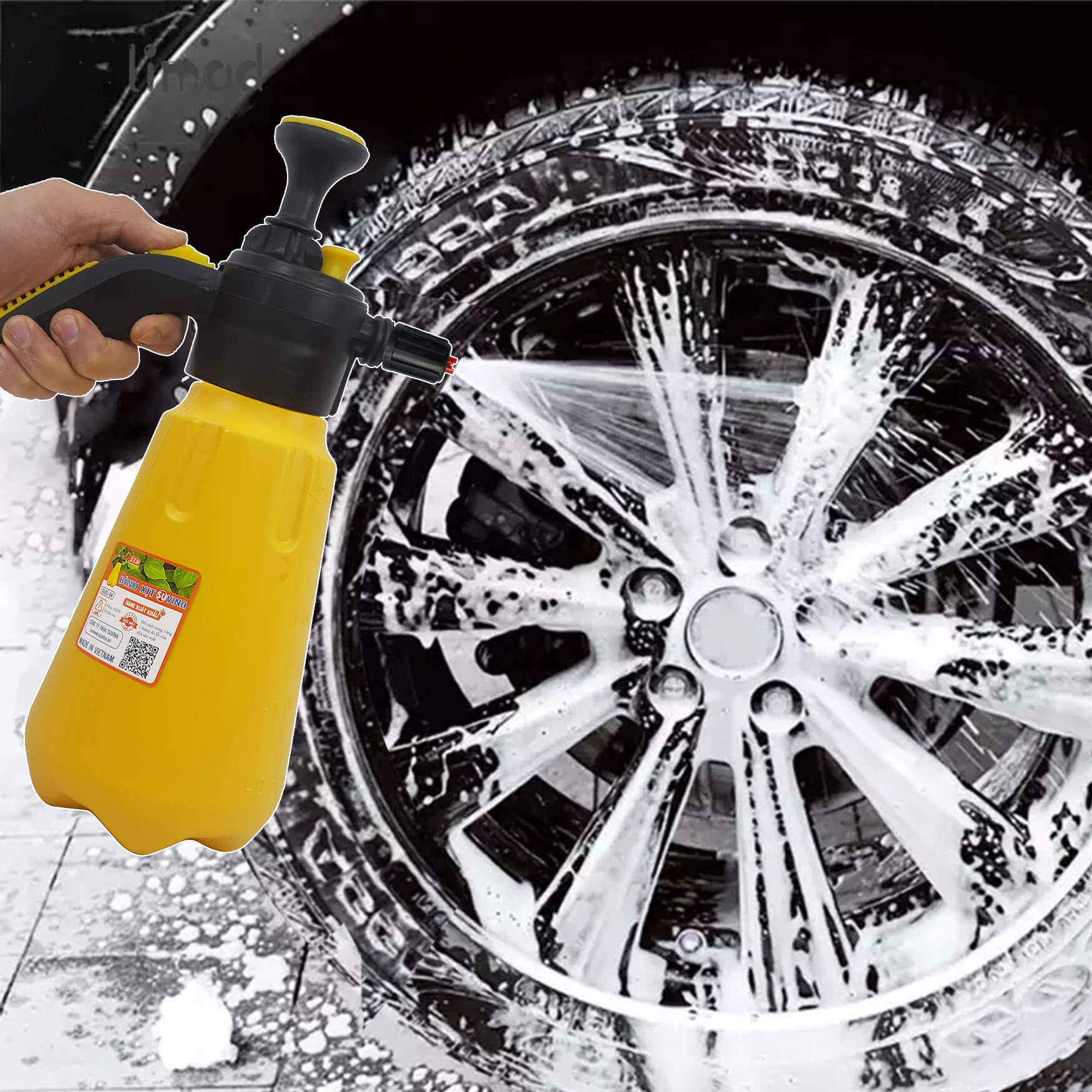 Bình Xịt Bọt Tuyết Rửa Xe Cầm Tay, Thể Tích 2.5 lít SU2.5L-03, Nhiều Màu Tùy Chọn, Bảo Hành 1 Tháng, Thiết Kế Kiểu Dáng Tiện Lợi, Khóa Xịt Tự Động Rảnh Tay, Chất Liệu Nhựa HDPE Siêu Bền,