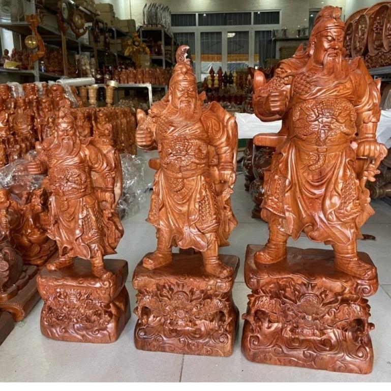 Tượng Quan công gỗ hương đá liền khối 20 -30-40