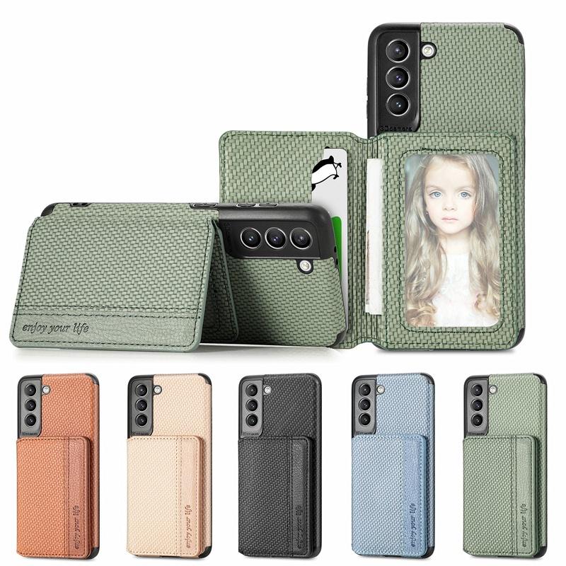 Ốp điện thoại TPU mềm có ví đựng thẻ họa tiết dệt cho Samsung Galaxy A31 A22 A71 A51 A52 A72 A82 5G Note 20 S21 Plus