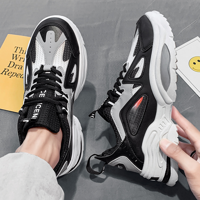 Giày Thể Thao Nam GEMI- Giày Sneaker Màu Trắng - Đen, Giày Thể Thao Đế Nhẹ Chống Sốc - G5411