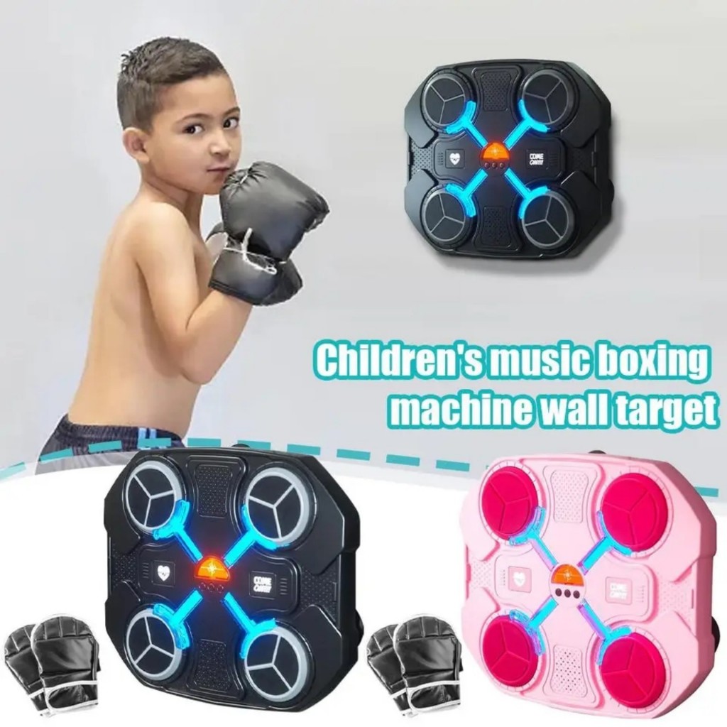 Máy Đấm Bốc Theo Nhạc, Máy Boxing Có Kết Nối Bluetooth, Đồ Chơi Vận Động Có Nhạc Vui Nhộn Cho Bé Tặng Kèm Găng Tay