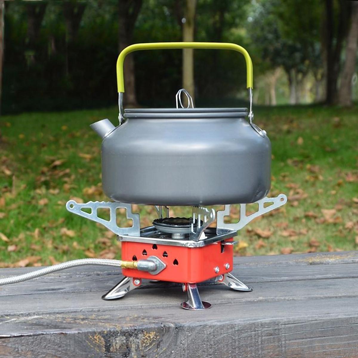 Bếp Gas Mini Du Lịch, Bếp Gas Cắm Trại Siêu Nhỏ Gọn Có Dây Nối Bình Gas An Toàn - Hàng Chính Hãng