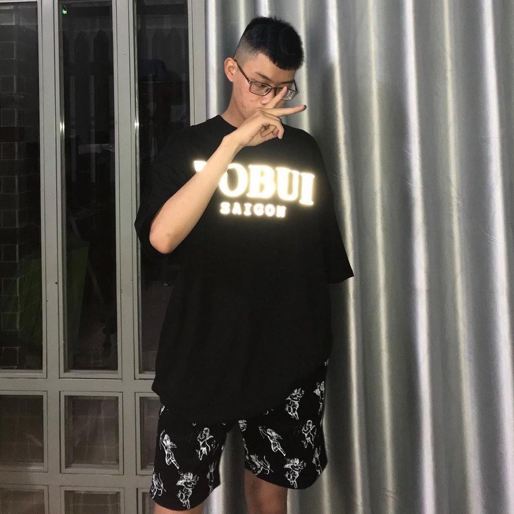 Áo Thun Local Brand Bobui Phản Quang Unisex Nam Nữ Tay Lỡ Full Mạc