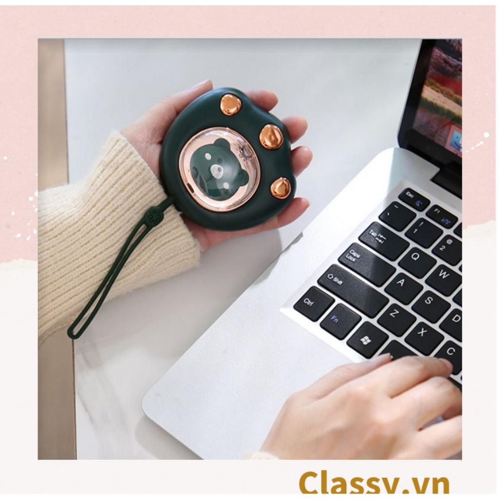 Máy sưởi ấm tay mini Classy sạc bằng USB nhỏ gọn nhiều màu PK1362