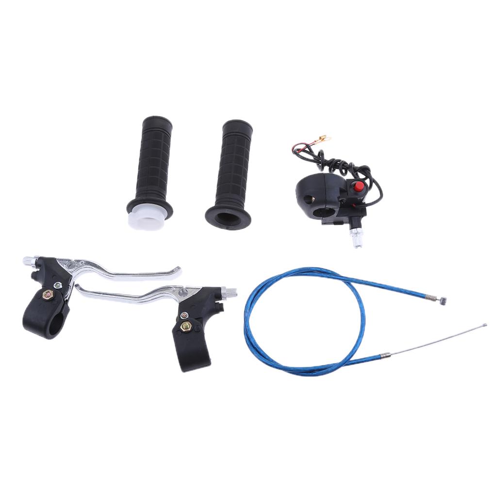 47cc 49cc 7/8" Handle Grips Kill Switch Throttle Cable Brake Levers Set