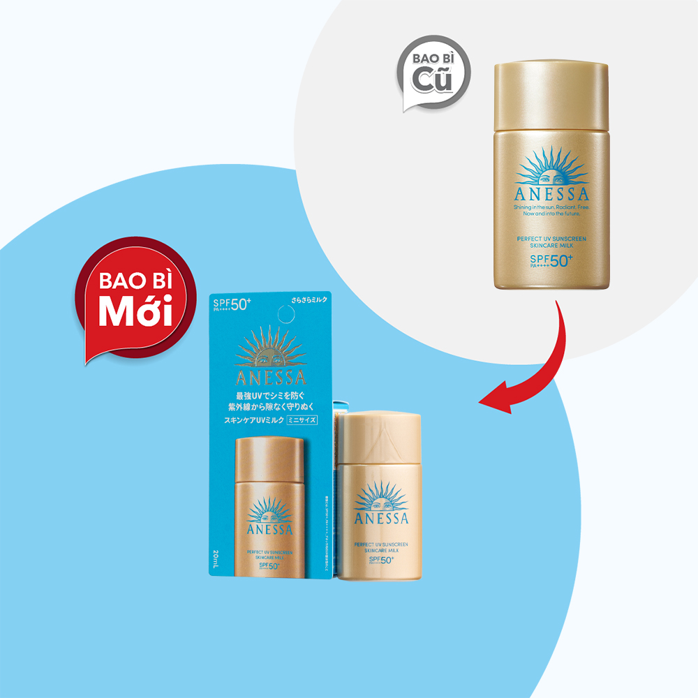 Sữa Chống Nắng ANESSA Perfect UV Sunscreen Skincare Milk Dưỡng Da Kiềm Dầu SPF50+/ PA++++ (Chai 20ml)