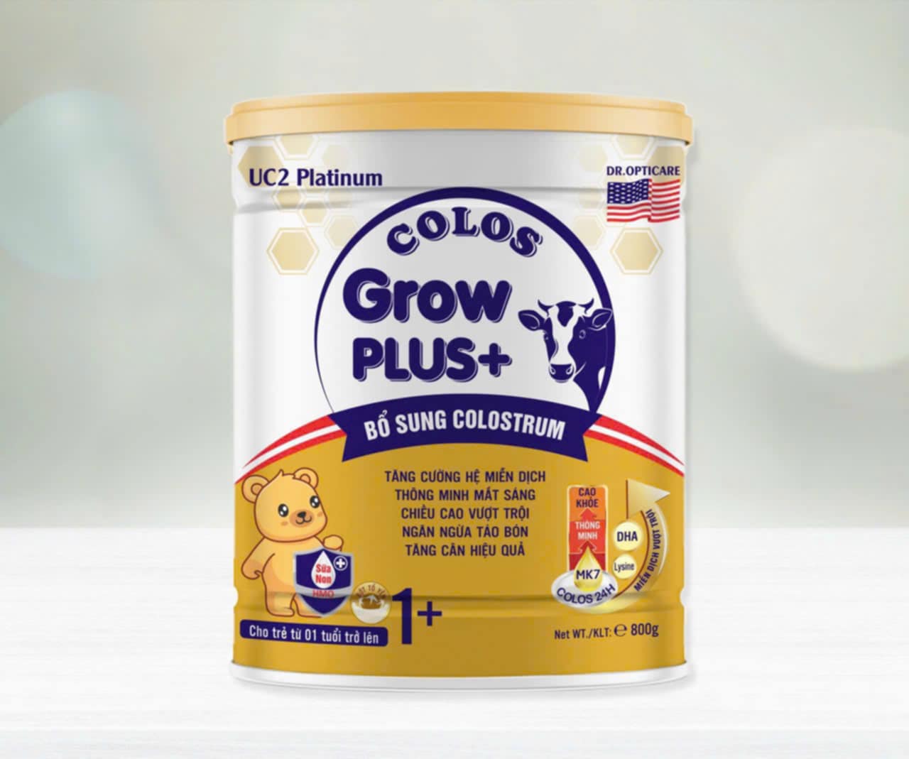 Sữa công thức UC2 Colos GrowPlus 1+ lon 800g - Bổ sung sữa non cho bé 1 tuổi trở lên