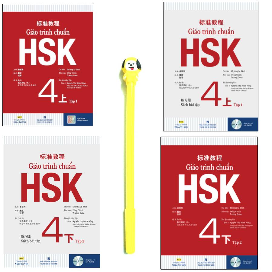 Combo Giáo Trình Chuẩn HSK 4 Bài Học và Giáo Trình Chuẩn HSK 4 Bài Tập ( Tặng Kèm Viết )