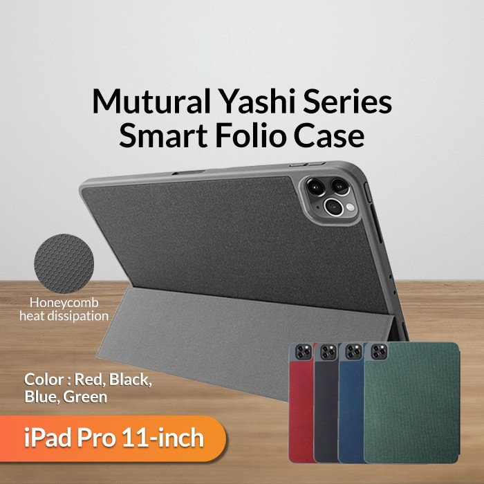 Case Bao da chống sốc mặt lưng canvas cho iPad 10.2 inch 2019 hiệu Mutural Yashi Series