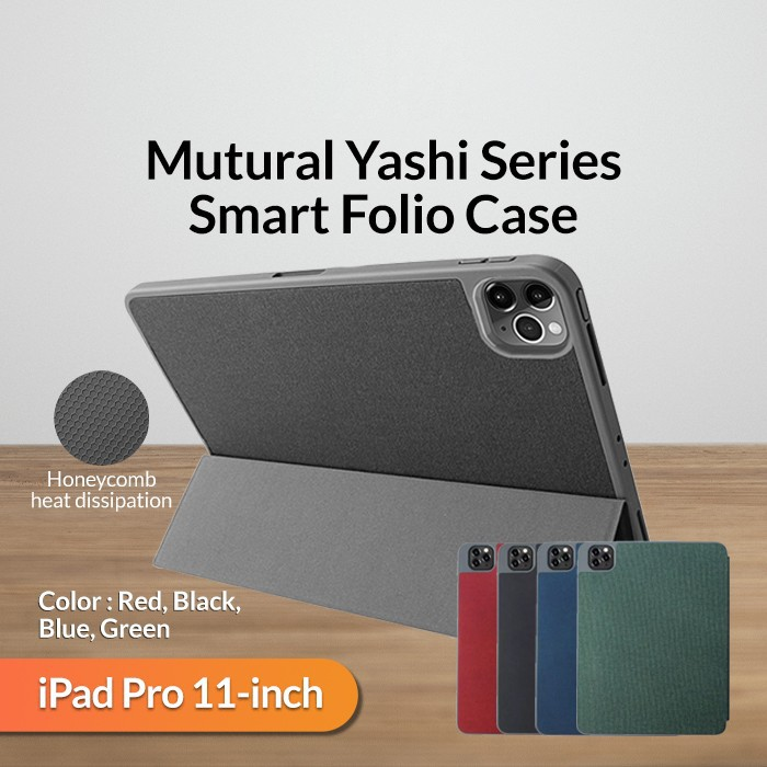 Case Bao da chống sốc mặt lưng canvas cho iPad Pro 11 2020 hiệu Mutural Yashi Series