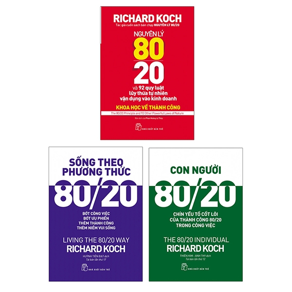 Bộ Sách Con Người 80/20 + Sống Theo Phương Thức 80/20 + Nguyên Lý 80/20 Và 92 Quy Luật Lũy Thừa Tự Nhiên Vận Dụng Vào Kinh Doanh
