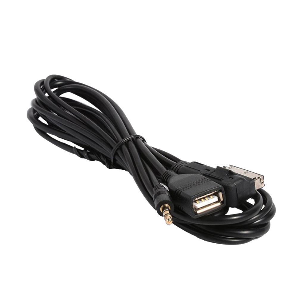 Car Media AMI MDI to Stereo 3.5mm Audio USB Female AUX Adapter Cable to for Audi A3 A4 A5 A6 S5 A6 A8 Q7 S4 S8 TT/ VW Jetta GTI GLI Jetta Passat Cc Tiguan Touareg EOS