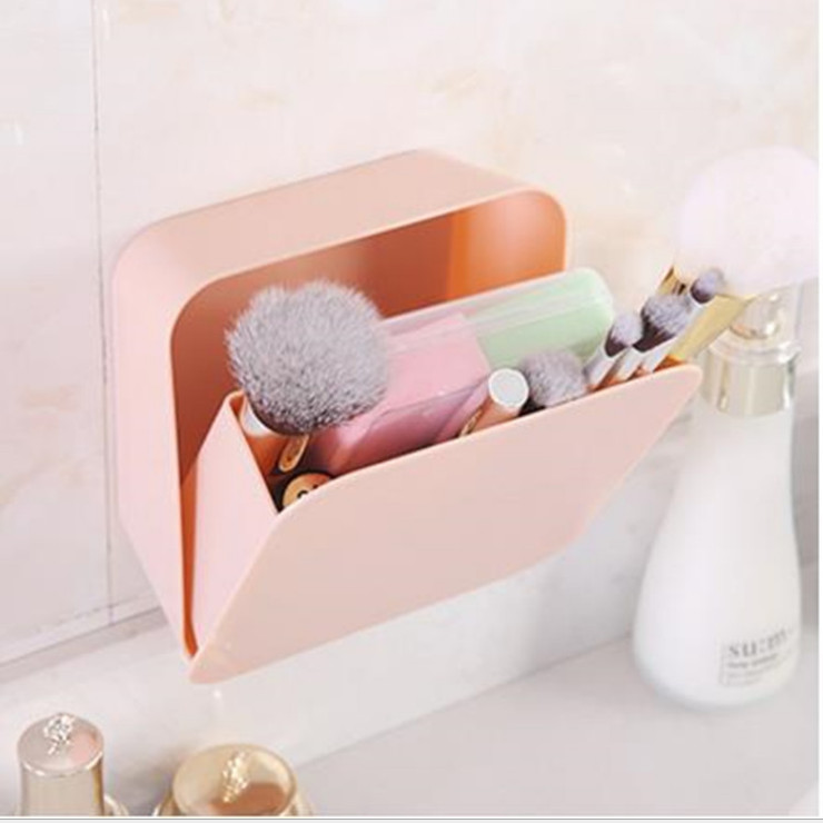 Hộp đựng đồ treo tường chống nước tiện ích tặng kèm 2 miếng dán chắc khỏe- giao màu ngẫu nhiên
