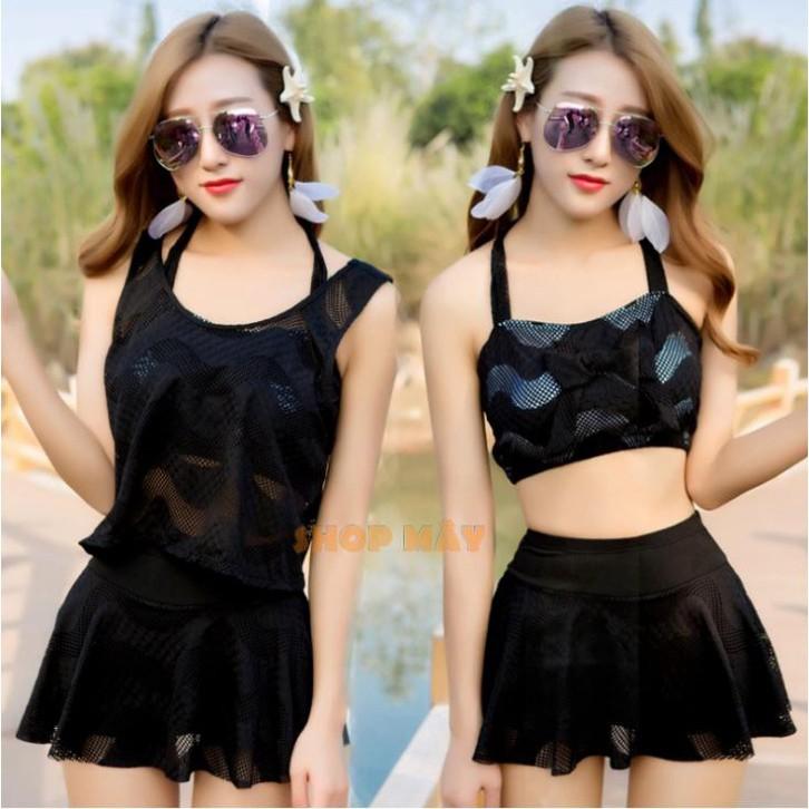 freeship Áo Tắm Ren Đen Gợi Cảm (bikini đồ bơi)