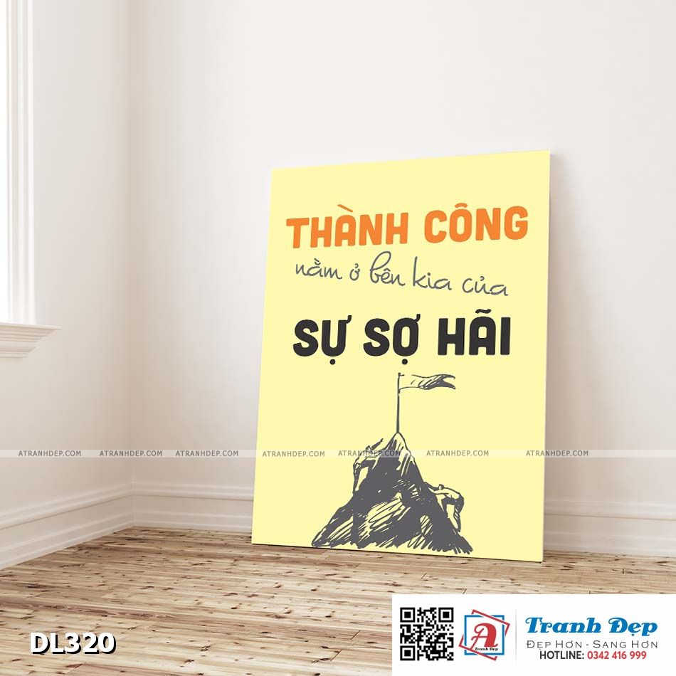 Tranh động lực trang trí phòng làm việc - Thành công nằm ở bên kia của sự sợ hãi - DL320