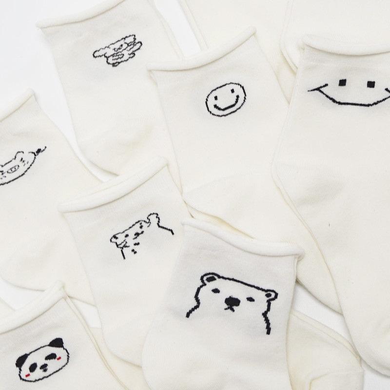 Tất nữ nhún cổ cao hình dễ thương phong cách Hàn Quốc, chất liệu thoáng mát, thấm mồ hôi