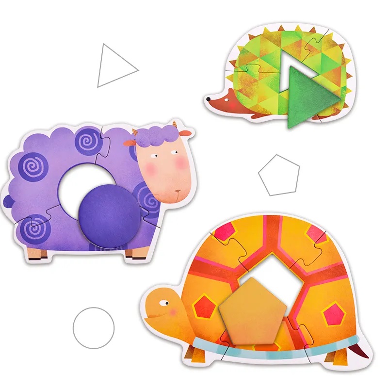 Đồ chơi ghép hình Mideer MD3022 Geometry & Animal Puzzle - Hình Học và Động Vật