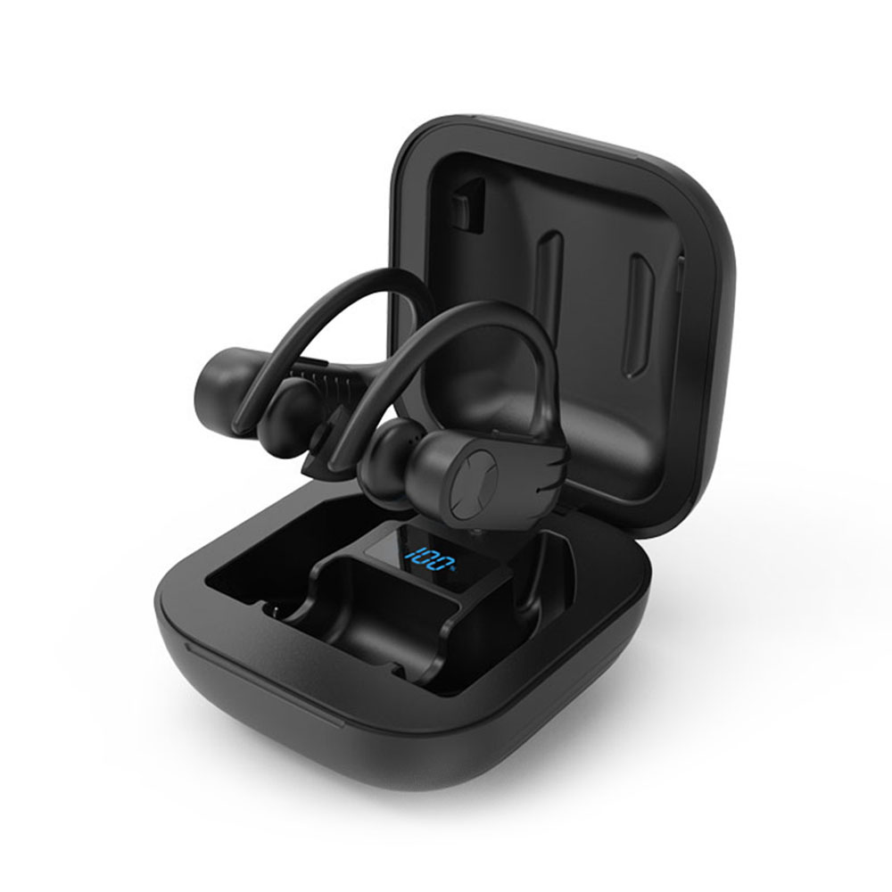 Tai Nghe Twins B1 Bluetooth 5.0 TWS Không Dây Với Mic Kép Móc Tai Kèm Hộp Sạc