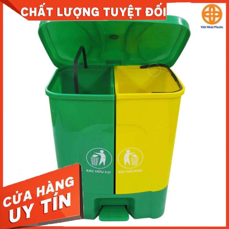 THÙNG RÁC NẮP BẬT 2 NGĂN CỠ LỚN 40L NHỰA VIỆT NHẬT