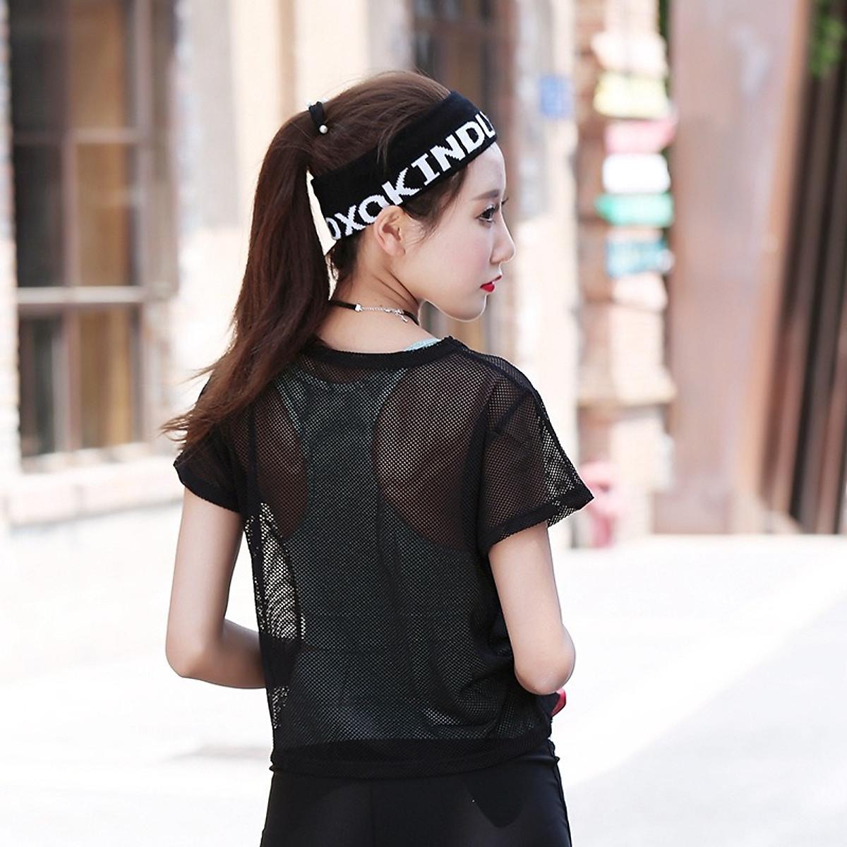 Áo Tank Top Lưới Croptop Cực Xinh Mặc Ngoài Áo Bra Tập Thể Thao, ĐI chơi - Trắng, Trắng