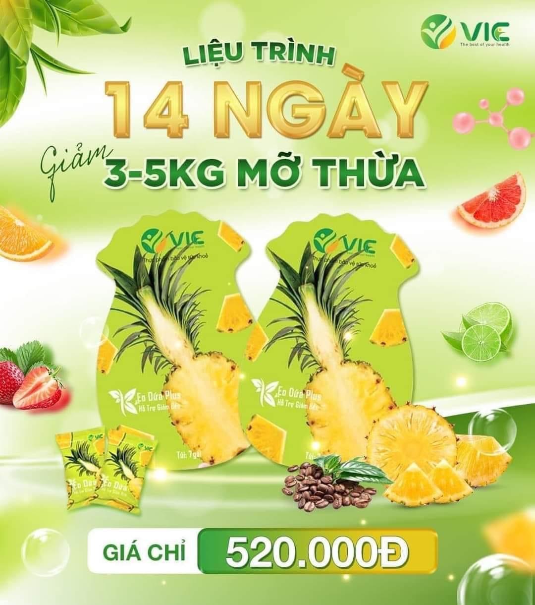 Combo 2 Kẹo Dứa V.I.C hỗ trợ kiểm soát cân nặng, Xuống 3-5kg trong 14 ngày