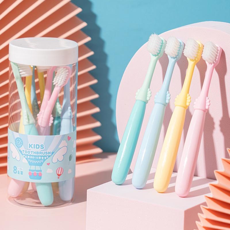 Set 8 Bàn Chải Trẻ Em Hộp Tròn Siêu Cute MÃ M2282