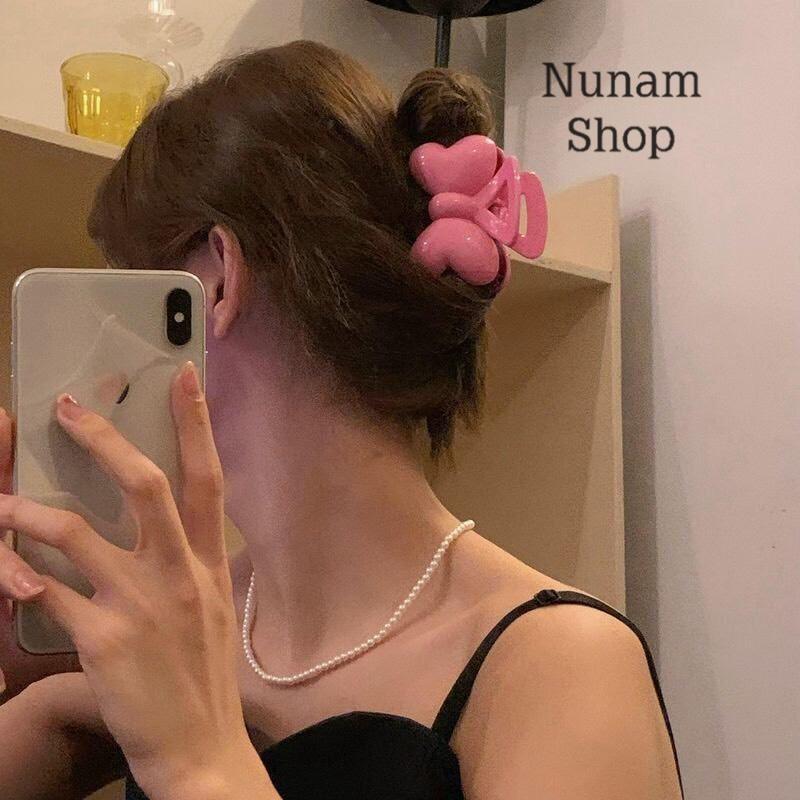 Kẹp tóc càng cua hình NƠ cỡ lớn phủ bóng loại 1 siêu đẹp, kẹp nữ hàn quốc Nunam shop