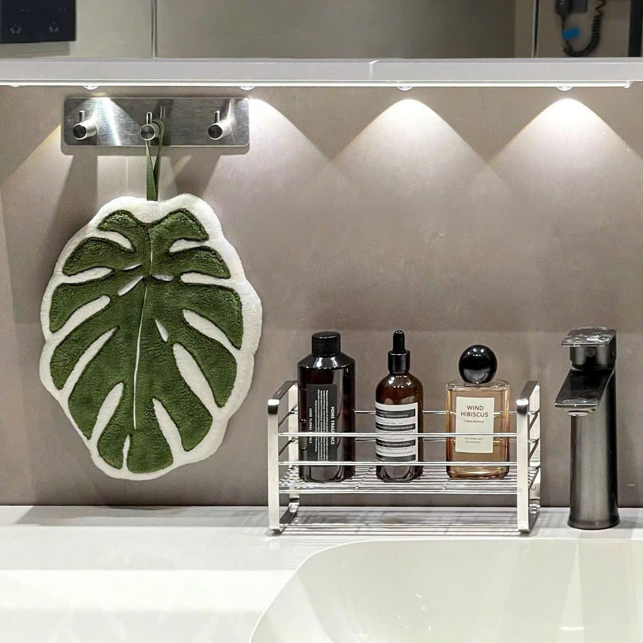 Khăn Lau Tay Nhà Tắm &amp; Khăn Decor Nhà Bếp Siêu Thấm Hút – Khăn Lông San Hô Mềm Mại, Hoa Văn Lá Dễ Thương, Nhanh Khô- HÀNG CHÍNH HÃNG MINIIN