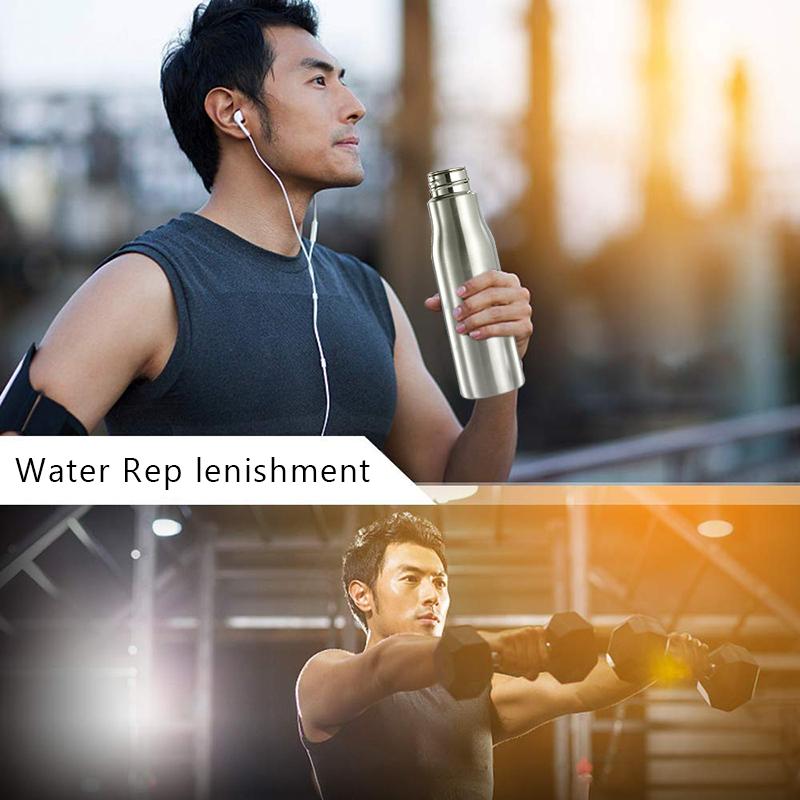 Xe Đạp Thể Thao Thép Không Gỉ Nước Uống Chống Rò Rỉ Nước Di Động Bình Có Tay Cầm Dây Trẻ Em Học 1000Ml