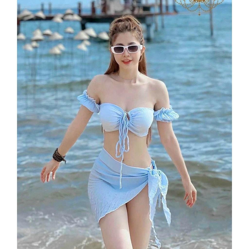 Set bikini kèm quây mới nhất chất vải xốp mới nhất ( Hàng loại 1