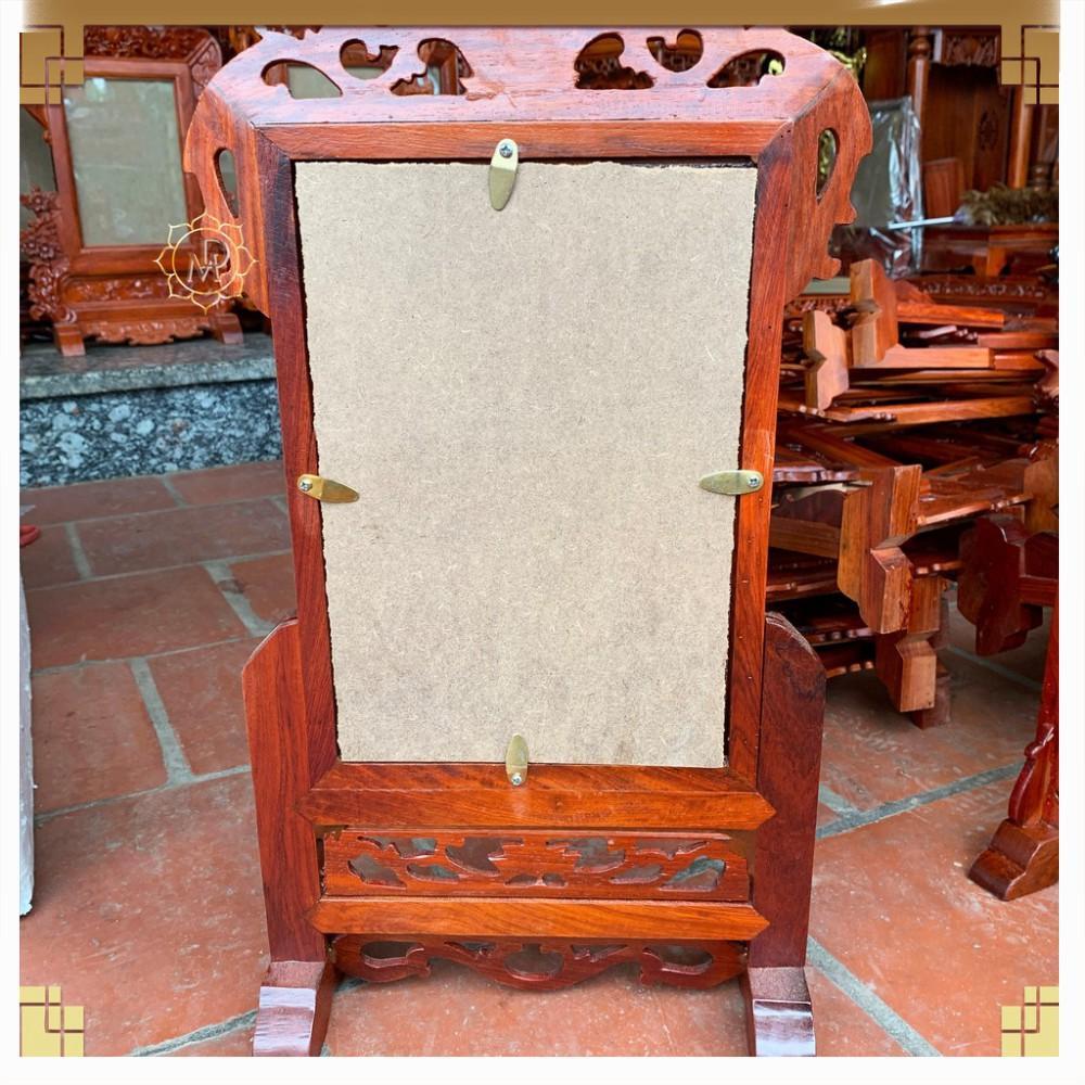 Khung Ảnh Ban Thờ gỗ Hương Chạm Hoa Lá Tây - 25 x 35cm