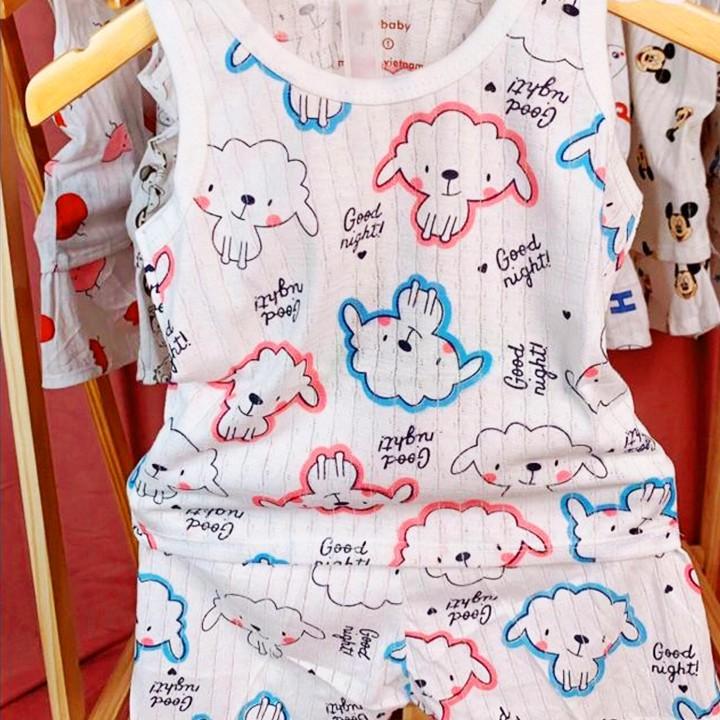 Bộ quần áo sát nách cotton giấy cho bé sơ sinh
