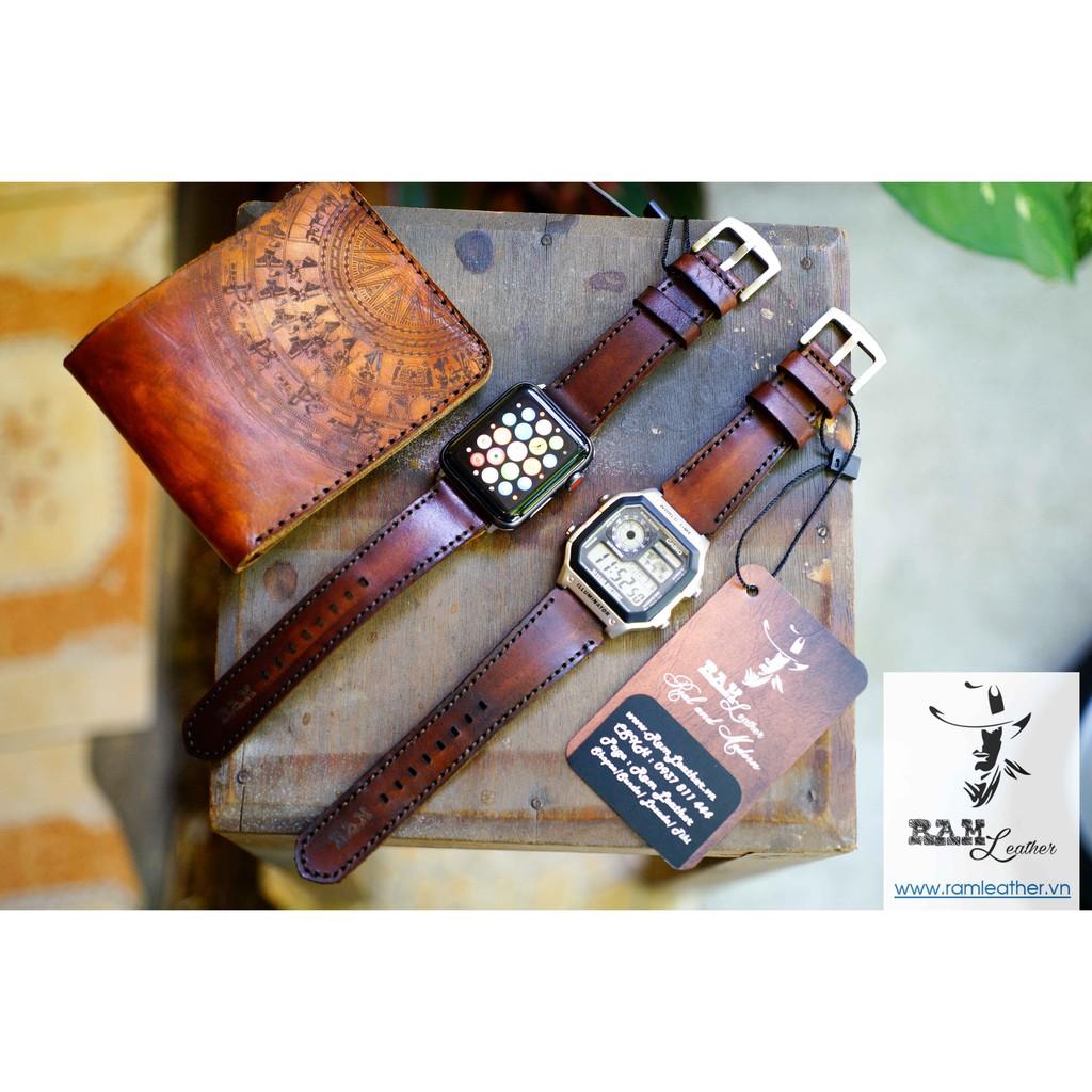 DÂY CASIO AE1200 / SEIKO 5 / ORIENT SK DA BÒ VEGTAN CAO CẤP HANDMADE - RAM CLASSIC 1970 (TẶNG ĐẦY ĐỦ KHÓA + CHỐT + CÂY T