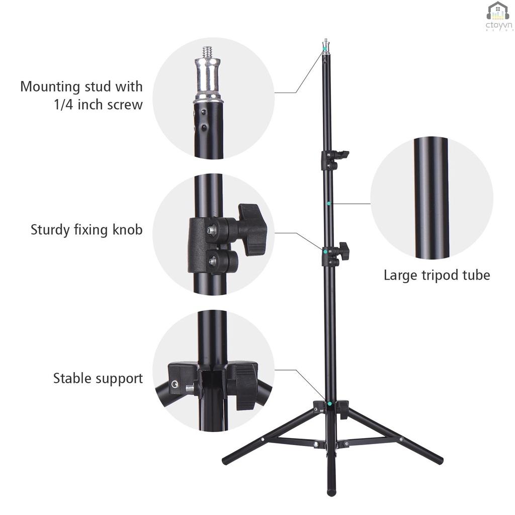 Set 2 đèn LED 5600K 4 màu sắc tùy chỉnh kèm giá đỡ ba chân hỗ trợ chụp ảnh/quay video/live stream