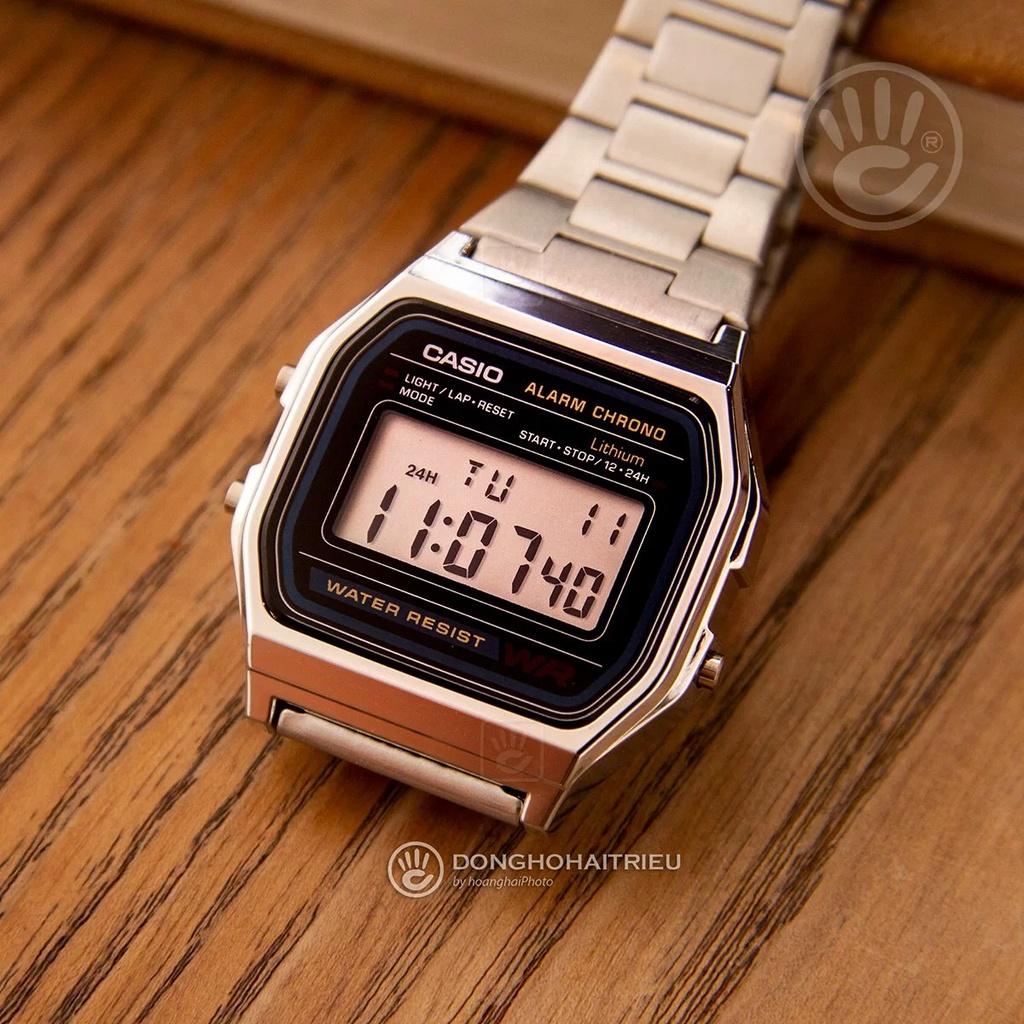 Đồng hồ nam Casio điện tử A158WA-1DF dây kim loại chính hãng Fridayshopping