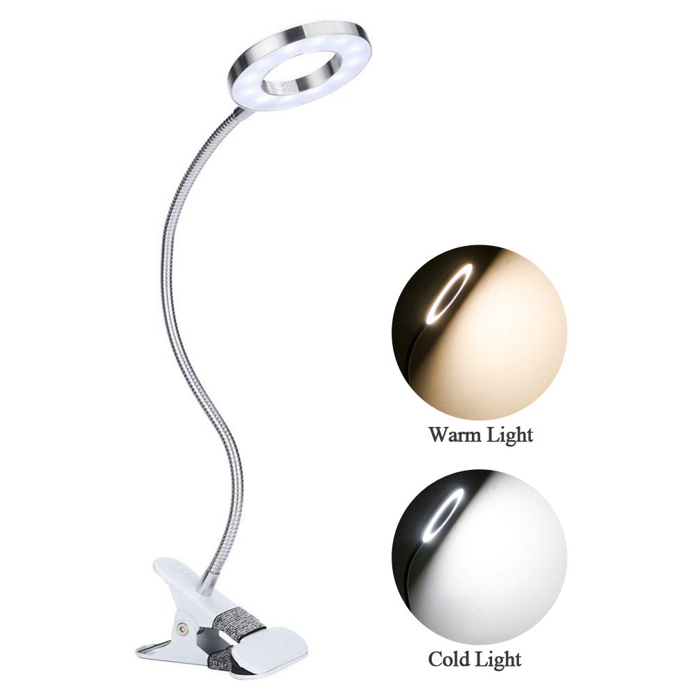 Clip-on Desk Lamp USB Table Lamp Eye Protection LED Light Bendable Flexible Reading Lamp for Nail Art Tattoo Reading