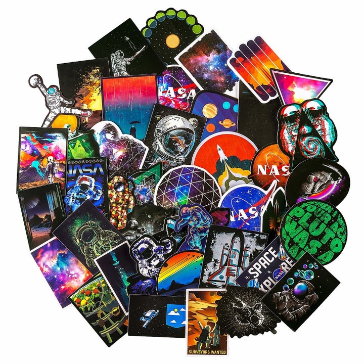 Set 30 Sticker NASA ảnh decal hình dán ép lụa