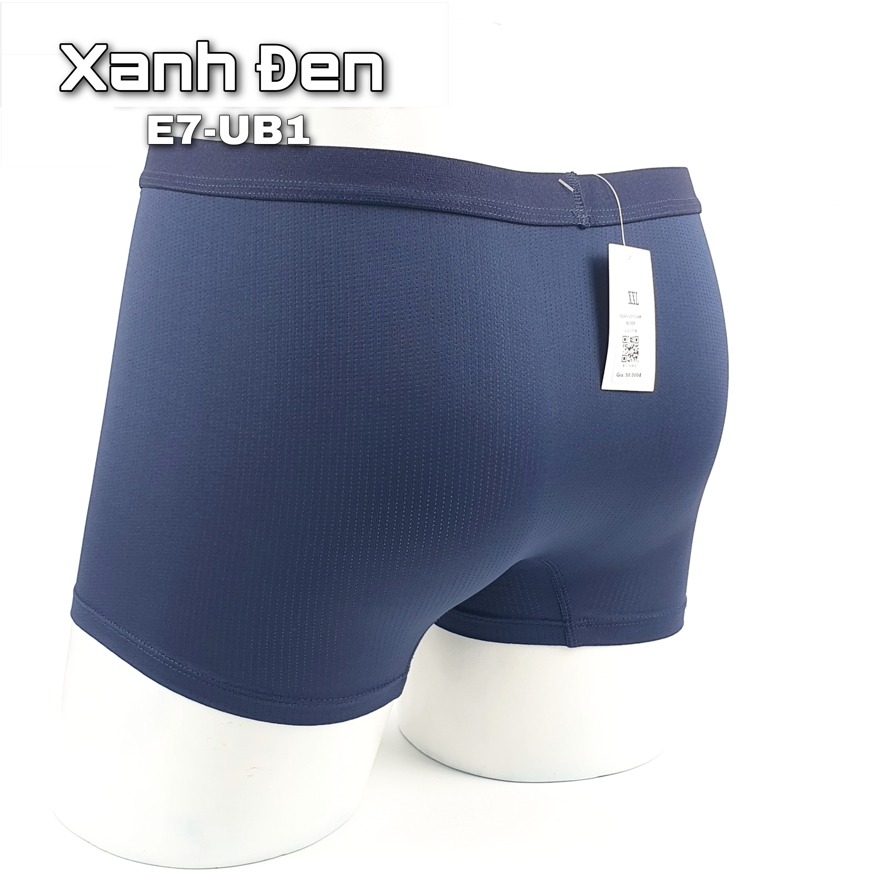 Quần lót nam Boxer co giãn 4 chiều, lưng thun nhỏ, công nghệ thoáng khí - màu Xanh đen