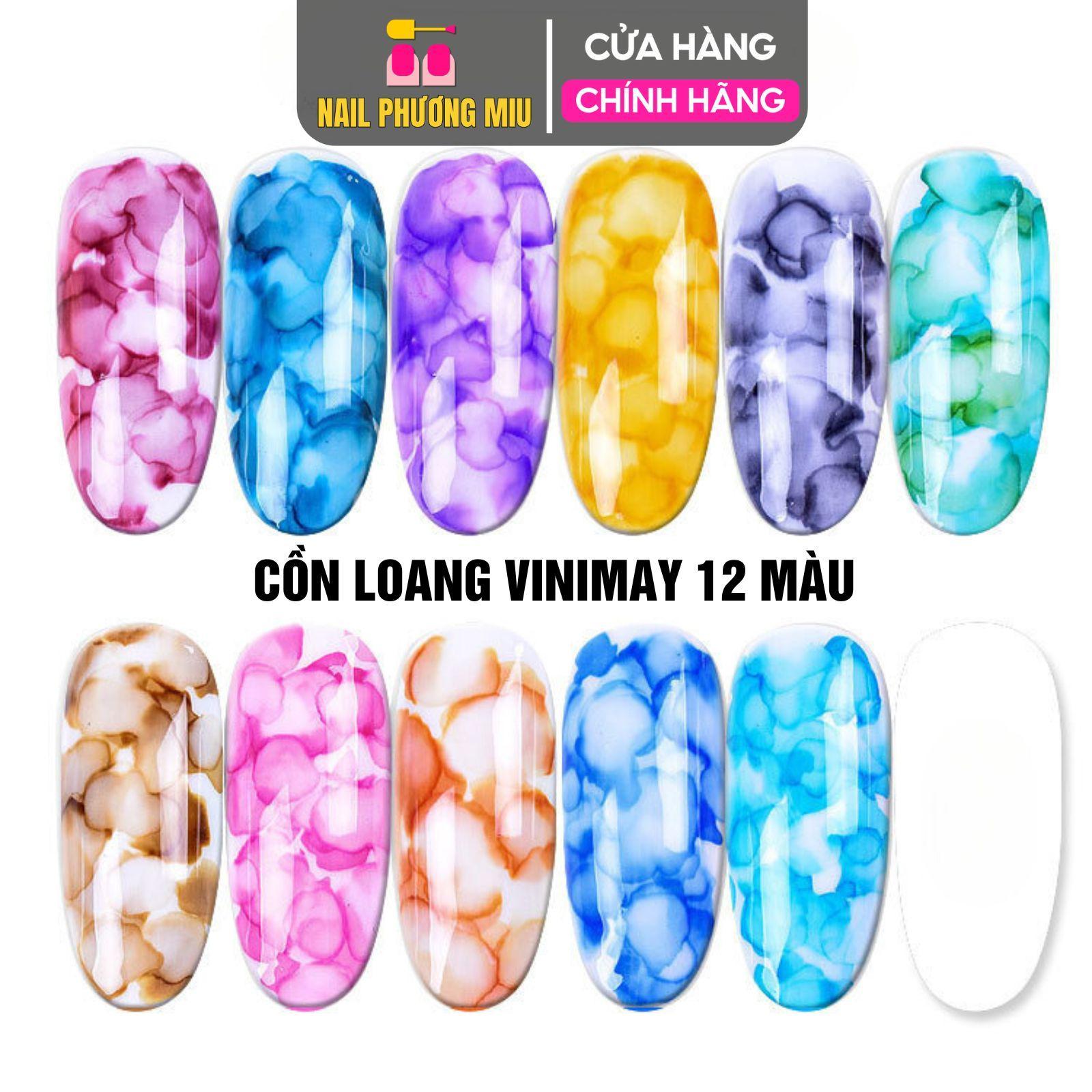 Set 12 Lọ Cồn Loang Vinimay Cao Cấp Chai 15ml Tạo Loang Nhanh Khô, Dễ Mix Màu Sơn Phụ Kiện Chuyên Dùng Trong Làm Nail