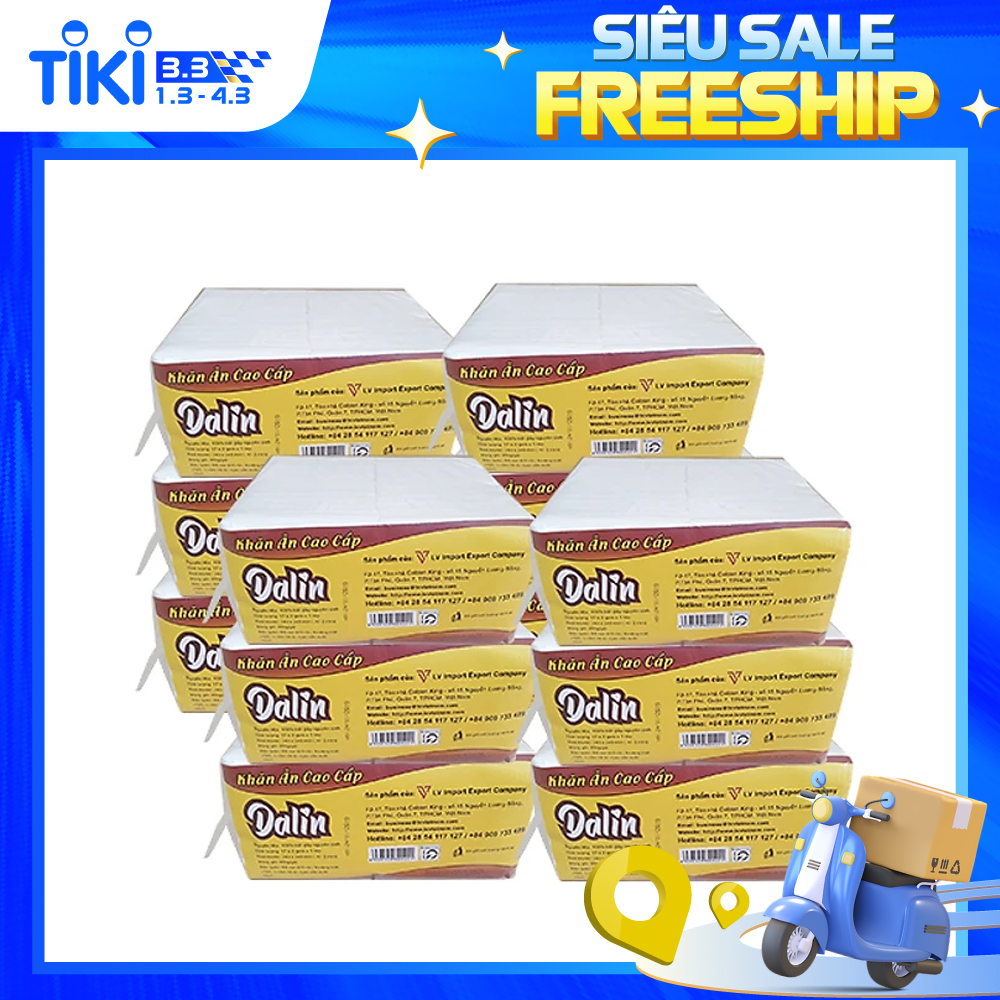COMBO 12 KHĂN GIẤY ĂN NAPKIN 500 TỜ VUÔNG SIÊU TIẾT KIỆM CHO NHÀ HÀNG, GIA ĐÌNH