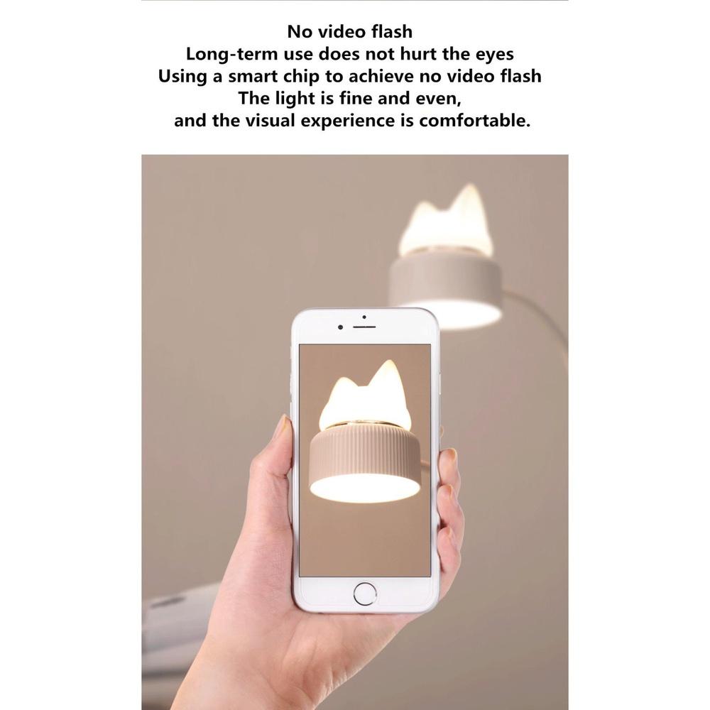 Đèn LED Hình Mèo Dễ Thương Có Kẹp Gắn Bàn Làm Việc / Đọc Sách Ban Đêm Bảo Vệ Mắt Cho Nhà