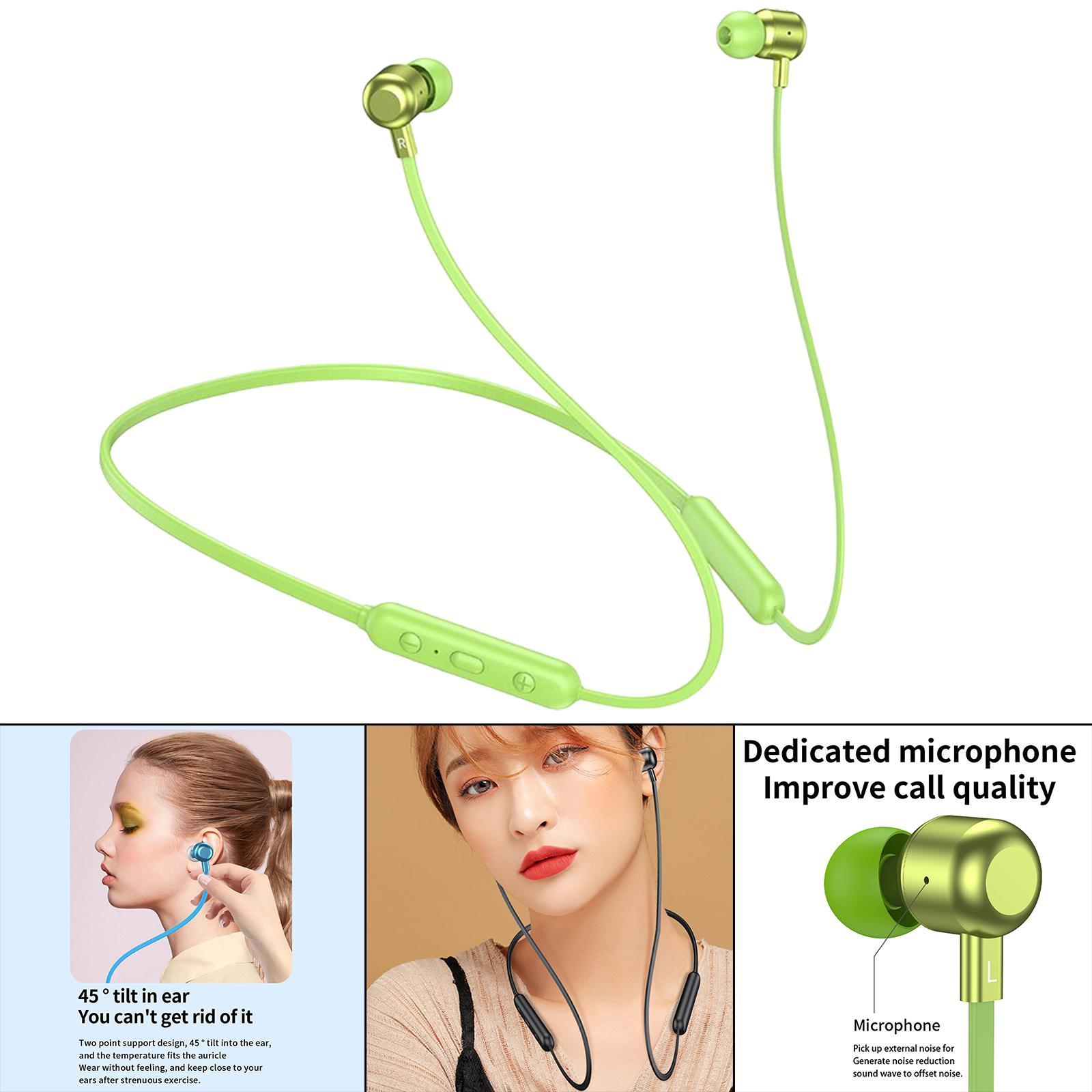 Neckband Wireless Bluetooth Headphone with Microphone Neck Hanging for Gym Workout