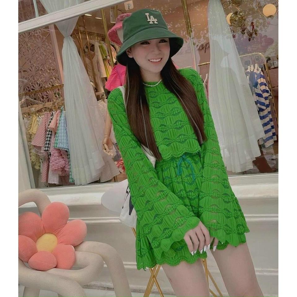 Sét bộ đồ nữ phối ren sang trọng họa tiết 5 màu tôn dáng trẻ trung sang trọng thanh lịch siêu xinh Hàn Quốc