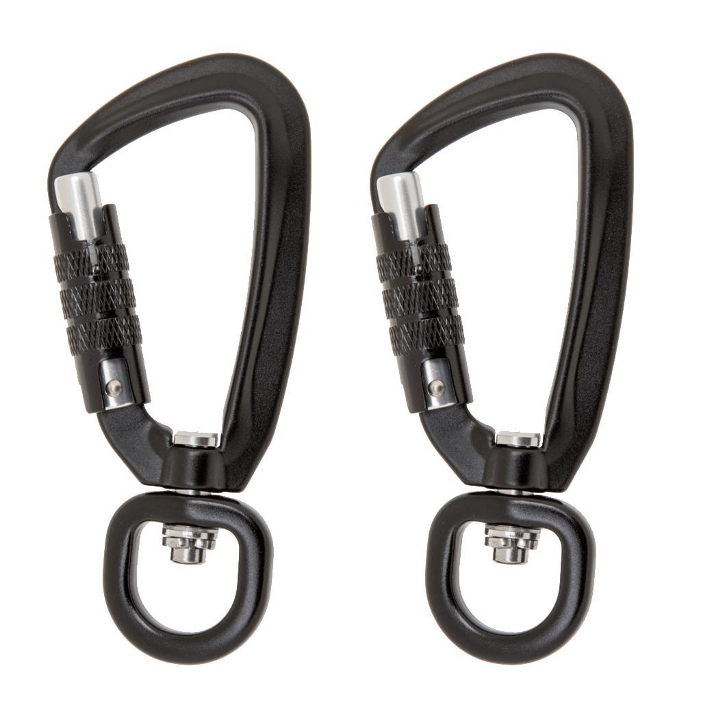 4pcs Self Lock Carabiner Climbing Hammock Hanging Hook Keychain Lightweight D Shape Buckle for Camping Fishing Hiking