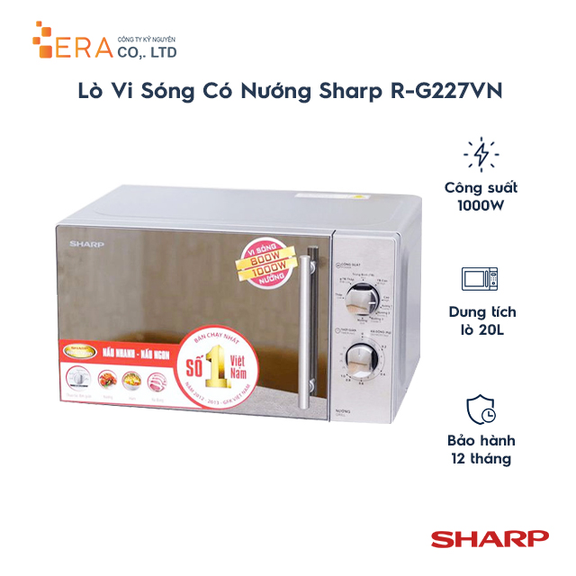 Lò Vi Sóng Có Nướng Sharp R-G227VN-M - 20L - Hàng chính hãng