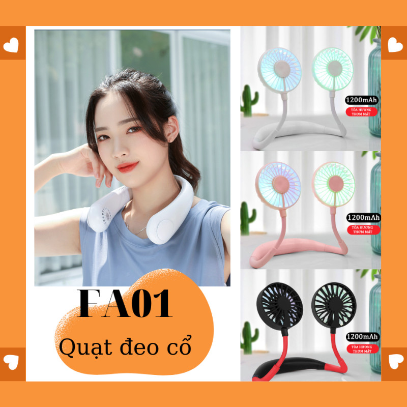 Quạt Đeo Cổ Mini , Quạt Thể Thao Mini, Quạt USB - Quạt Không Cánh Thời Trang 3 Tốc Độ Gió Làm Mát Nhanh, Biên Độ Thổi 360 Độ Dễ Chịu, Sạc USB Siêu Nhanh, Quạt Tích Điện Thời Gian Sử Dụng 6 Tiếng