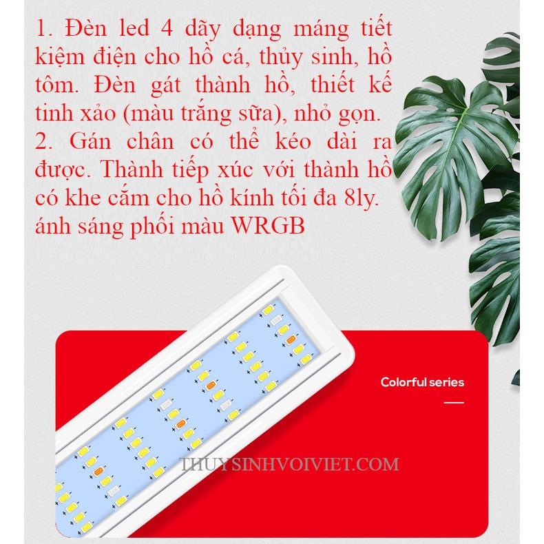 Đèn led 4 và 6 dãy ánh sáng trắng hoặc phối màu WRGB dành cho hồ thủy sinh, hồ cá cảnh, VUI LÒNG XEM KỸ MÔ TẢ
